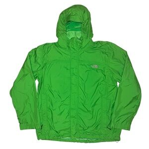 The North Face Hyvent Jacket Men's Full Zip Hooded Green Rain Windbreaker LARGE